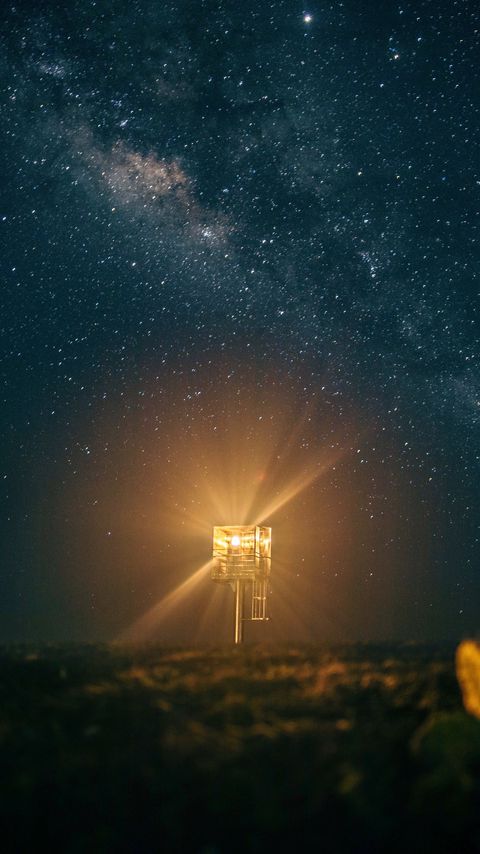 Download wallpaper 2160x3840 lighthouse, lantern, light, stars, night, sky, dark samsung galaxy s4, s5, note, sony xperia z, z1, z2, z3, htc one, lenovo vibe hd background