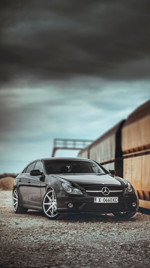 Download wallpaper 2160x3840 mercedes, car, black, pebbles samsung galaxy s4, s5, note, sony xperia z, z1, z2, z3, htc one, lenovo vibe hd background