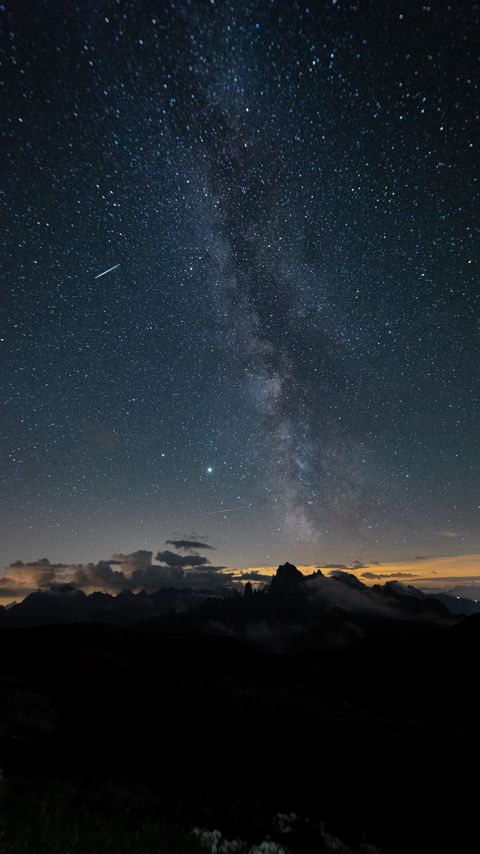 Download wallpaper 2160x3840 milky way, stars, sky, rocks, night, dark samsung galaxy s4, s5, note, sony xperia z, z1, z2, z3, htc one, lenovo vibe hd background