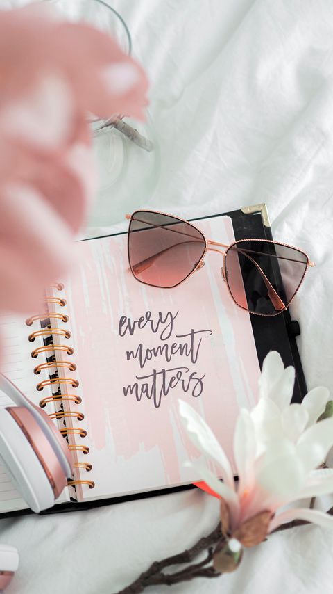 Download wallpaper 2160x3840 moment, phrase, words, inscription, note, glasses, flowers samsung galaxy s4, s5, note, sony xperia z, z1, z2, z3, htc one, lenovo vibe hd background