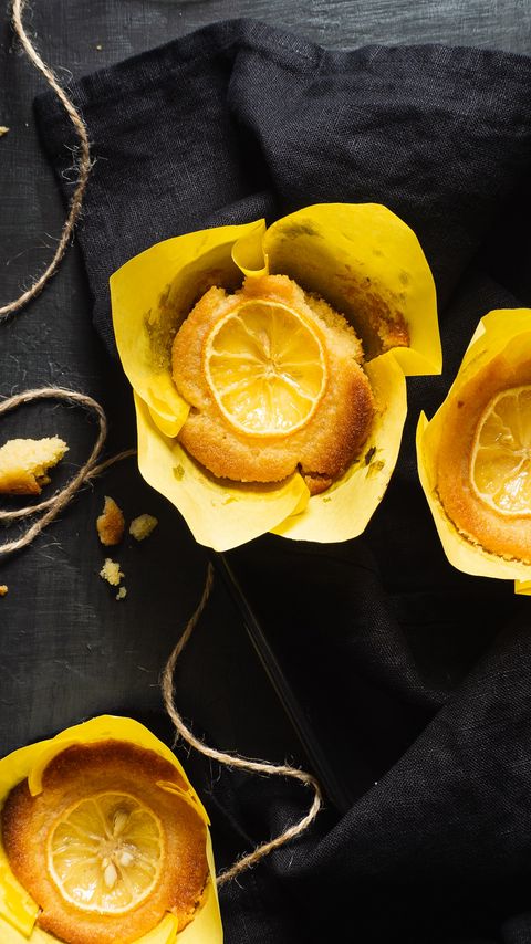 Download wallpaper 2160x3840 muffins, pastries, lemon, citrus, dessert samsung galaxy s4, s5, note, sony xperia z, z1, z2, z3, htc one, lenovo vibe hd background