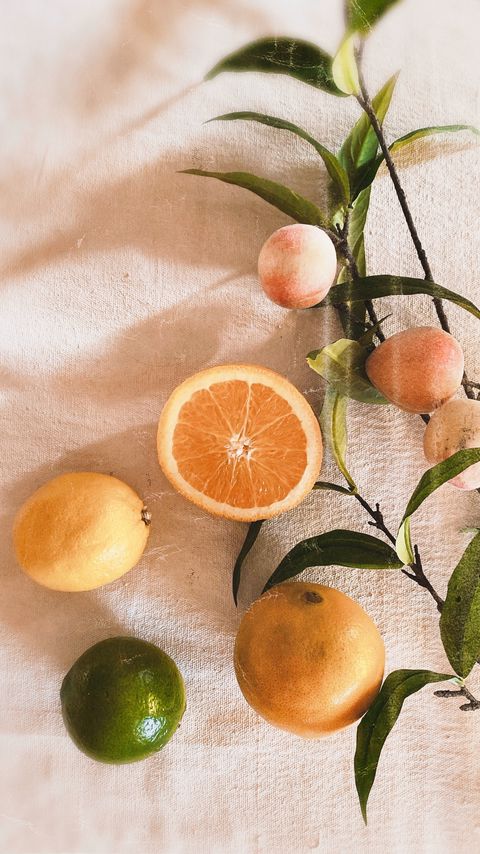 Download wallpaper 2160x3840 orange, peaches, fruits, leaves, fresh samsung galaxy s4, s5, note, sony xperia z, z1, z2, z3, htc one, lenovo vibe hd background