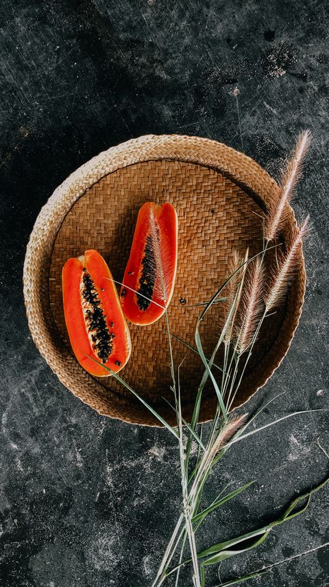 Download wallpaper 2160x3840 papaya, fruit, ears, basket samsung galaxy s4, s5, note, sony xperia z, z1, z2, z3, htc one, lenovo vibe hd background