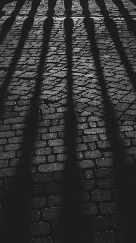 Download wallpaper 2160x3840 paving stone, surface, shadow, texture, black and white samsung galaxy s4, s5, note, sony xperia z, z1, z2, z3, htc one, lenovo vibe hd background