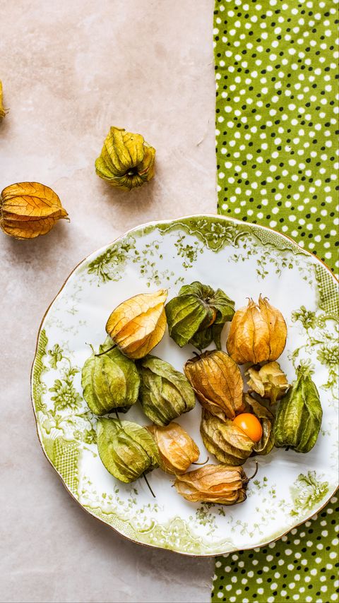 Download wallpaper 2160x3840 physalis, berries, fruits, plate samsung galaxy s4, s5, note, sony xperia z, z1, z2, z3, htc one, lenovo vibe hd background