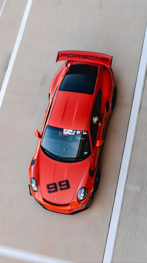 Download wallpaper 2160x3840 porsche, car, red, track, aerial view samsung galaxy s4, s5, note, sony xperia z, z1, z2, z3, htc one, lenovo vibe hd background