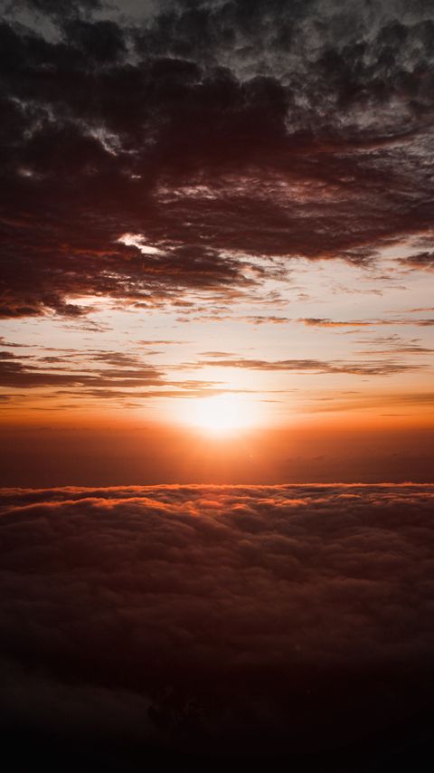 Download wallpaper 2160x3840 sky, clouds, sunset, sun samsung galaxy s4, s5, note, sony xperia z, z1, z2, z3, htc one, lenovo vibe hd background