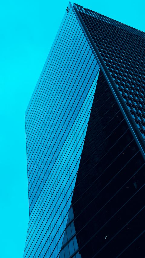 Download wallpaper 2160x3840 skyscraper, building, facade, architecture, minimalism, blue samsung galaxy s4, s5, note, sony xperia z, z1, z2, z3, htc one, lenovo vibe hd background