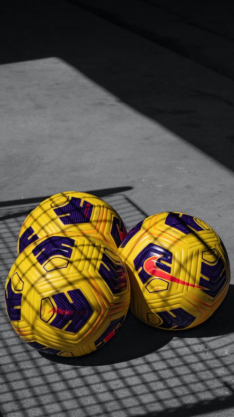 Download wallpaper 2160x3840 soccer balls, balls, football, yellow samsung galaxy s4, s5, note, sony xperia z, z1, z2, z3, htc one, lenovo vibe hd background