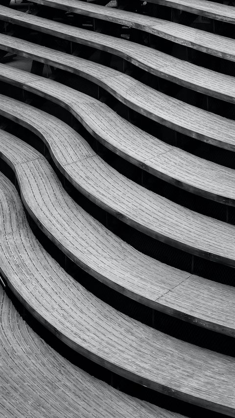 Download wallpaper 2160x3840 stairs, curves, stripes, black and white, bw samsung galaxy s4, s5, note, sony xperia z, z1, z2, z3, htc one, lenovo vibe hd background