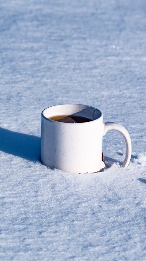 Download wallpaper 2160x3840 tea, mug, snow, winter samsung galaxy s4, s5, note, sony xperia z, z1, z2, z3, htc one, lenovo vibe hd background