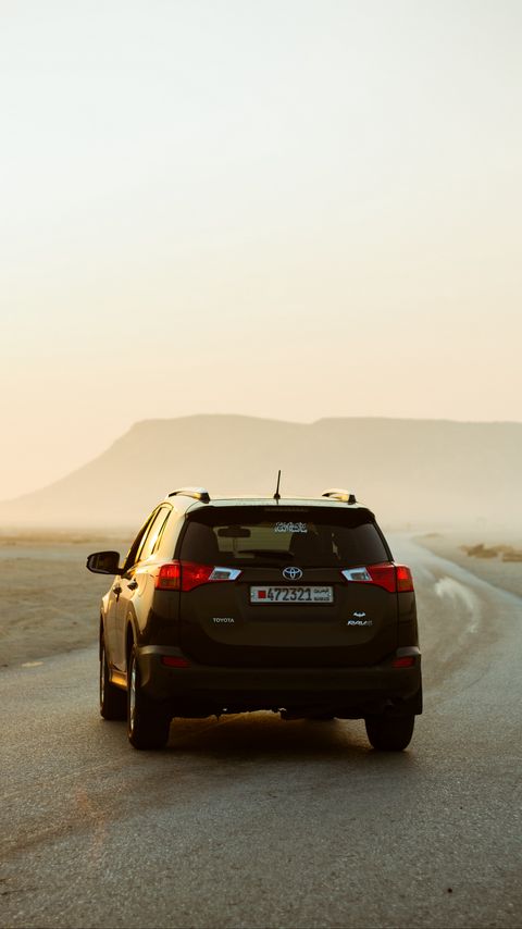 Download wallpaper 2160x3840 toyota rav4, toyota, car, suv, black, road samsung galaxy s4, s5, note, sony xperia z, z1, z2, z3, htc one, lenovo vibe hd background