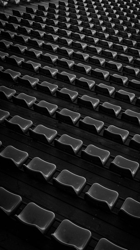 Download wallpaper 2160x3840 tribune, seats, black and white, bw samsung galaxy s4, s5, note, sony xperia z, z1, z2, z3, htc one, lenovo vibe hd background