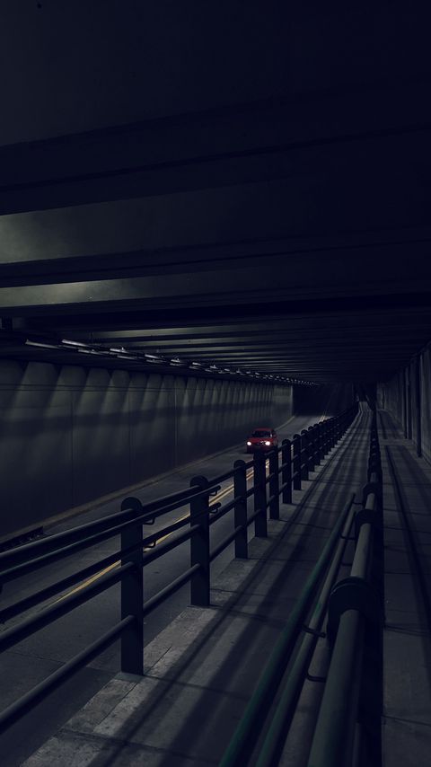 Download wallpaper 2160x3840 tunnel, road, car, dark samsung galaxy s4, s5, note, sony xperia z, z1, z2, z3, htc one, lenovo vibe hd background