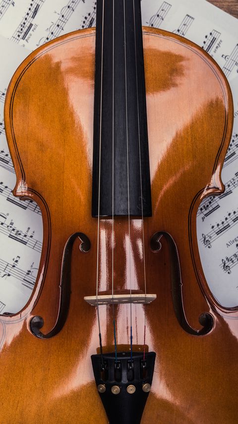 Download wallpaper 2160x3840 violin, sheet music, musical instrument, music samsung galaxy s4, s5, note, sony xperia z, z1, z2, z3, htc one, lenovo vibe hd background