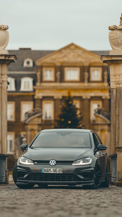 Download wallpaper 2160x3840 volkswagen, car, gray, columns, palace samsung galaxy s4, s5, note, sony xperia z, z1, z2, z3, htc one, lenovo vibe hd background