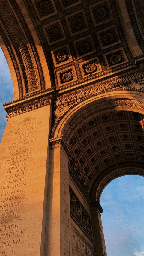 Download wallpaper 2160x3840 arc de triomphe, arch, architecture, interesting place, paris samsung galaxy s4, s5, note, sony xperia z, z1, z2, z3, htc one, lenovo vibe hd background