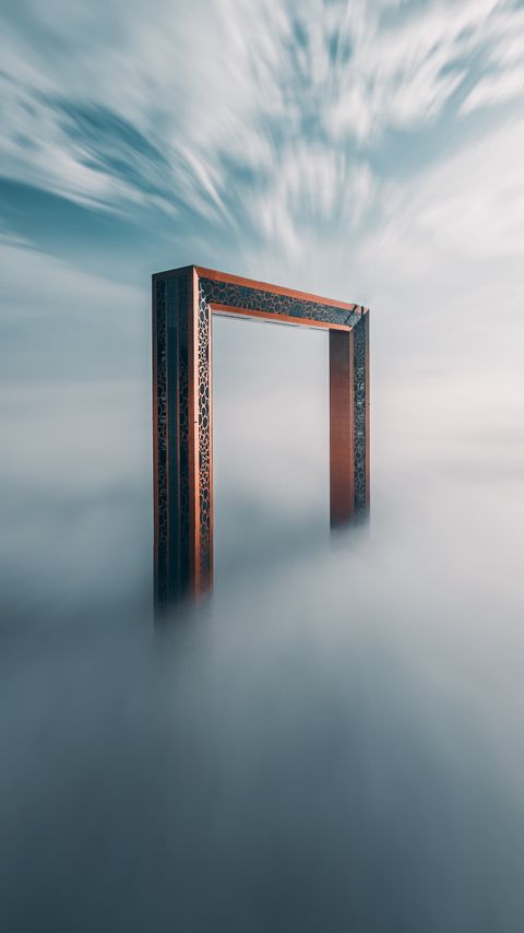 Download wallpaper 2160x3840 arch, portal, clouds, sky samsung galaxy s4, s5, note, sony xperia z, z1, z2, z3, htc one, lenovo vibe hd background