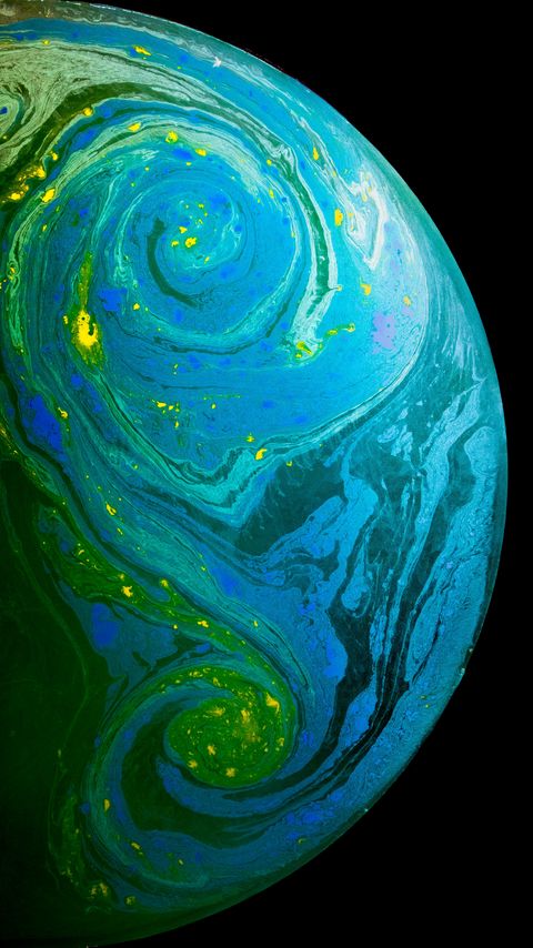 Download wallpaper 2160x3840 ball, stains, abstraction, blue, green samsung galaxy s4, s5, note, sony xperia z, z1, z2, z3, htc one, lenovo vibe hd background