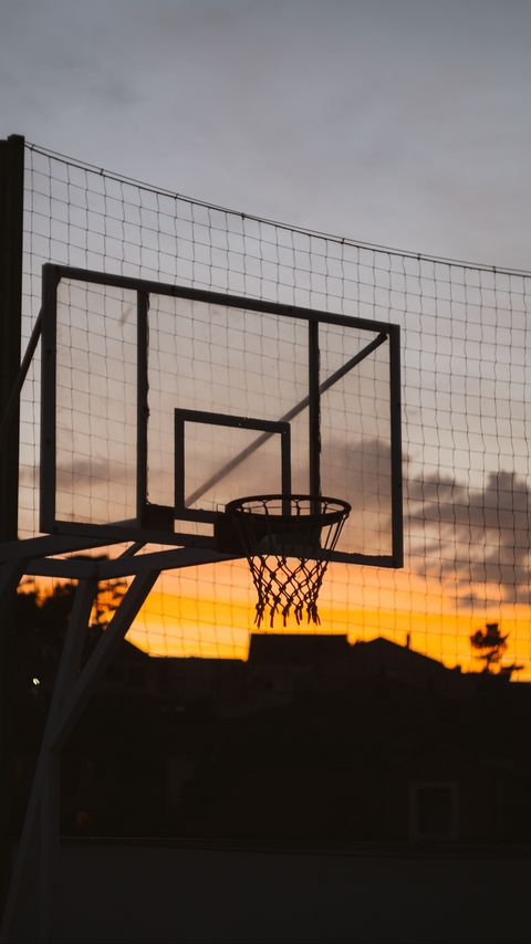 Download wallpaper 2160x3840 basketball hoop, basketball, sunset, dark, sport, sports samsung galaxy s4, s5, note, sony xperia z, z1, z2, z3, htc one, lenovo vibe hd background