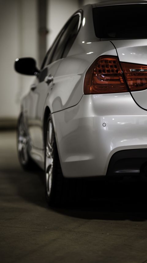 Download wallpaper 2160x3840 bmw, car, gray, tailights, back view samsung galaxy s4, s5, note, sony xperia z, z1, z2, z3, htc one, lenovo vibe hd background