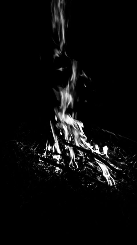 Download wallpaper 2160x3840 bonfire, fire, flame, black and white, black samsung galaxy s4, s5, note, sony xperia z, z1, z2, z3, htc one, lenovo vibe hd background