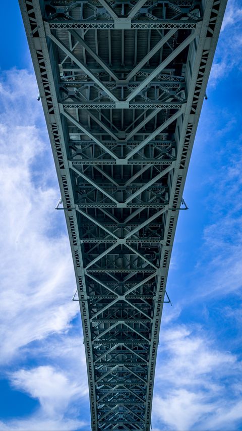 Download wallpaper 2160x3840 bridge, structure, sky, bottom view samsung galaxy s4, s5, note, sony xperia z, z1, z2, z3, htc one, lenovo vibe hd background