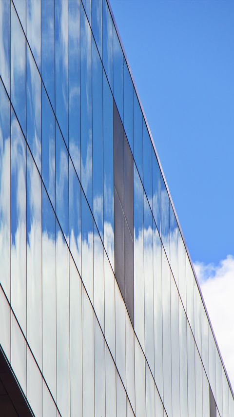 Download wallpaper 2160x3840 building, glass, reflection, sky, architecture samsung galaxy s4, s5, note, sony xperia z, z1, z2, z3, htc one, lenovo vibe hd background