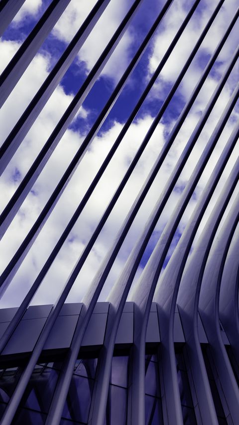 Download wallpaper 2160x3840 building, structure, stripes, sky, clouds samsung galaxy s4, s5, note, sony xperia z, z1, z2, z3, htc one, lenovo vibe hd background