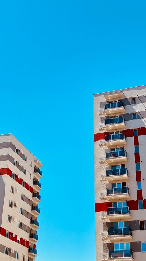 Download wallpaper 2160x3840 buildings, architecture, minimalism, sky, blue samsung galaxy s4, s5, note, sony xperia z, z1, z2, z3, htc one, lenovo vibe hd background