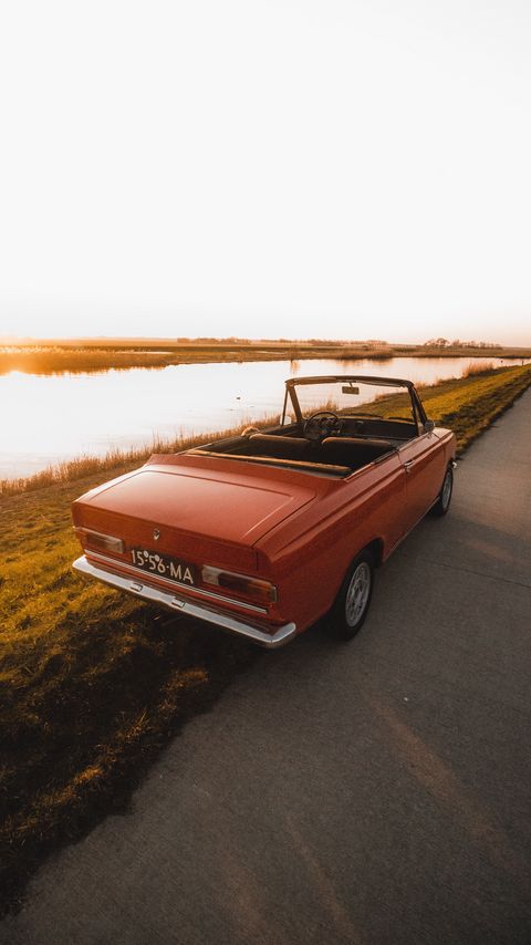 Download wallpaper 2160x3840 car, convertible, red, old, retro samsung galaxy s4, s5, note, sony xperia z, z1, z2, z3, htc one, lenovo vibe hd background