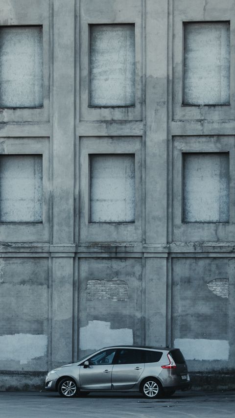 Download wallpaper 2160x3840 car, gray, parking, wall, architecture samsung galaxy s4, s5, note, sony xperia z, z1, z2, z3, htc one, lenovo vibe hd background