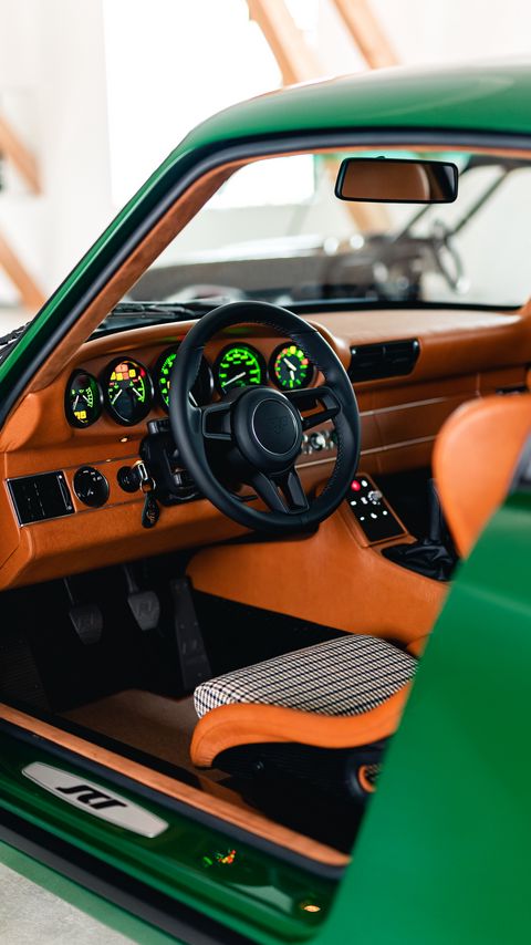 Download wallpaper 2160x3840 car, green, steering wheel, salon samsung galaxy s4, s5, note, sony xperia z, z1, z2, z3, htc one, lenovo vibe hd background