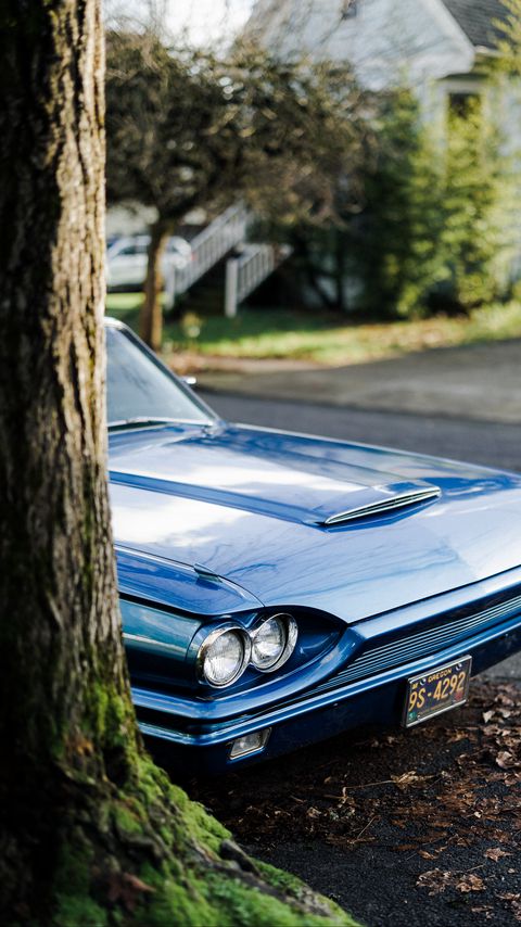 Download wallpaper 2160x3840 car, retro, blue, headlights, front view samsung galaxy s4, s5, note, sony xperia z, z1, z2, z3, htc one, lenovo vibe hd background