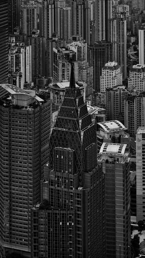 Download wallpaper 2160x3840 city, metropolis, buildings, aerial view, black and white samsung galaxy s4, s5, note, sony xperia z, z1, z2, z3, htc one, lenovo vibe hd background