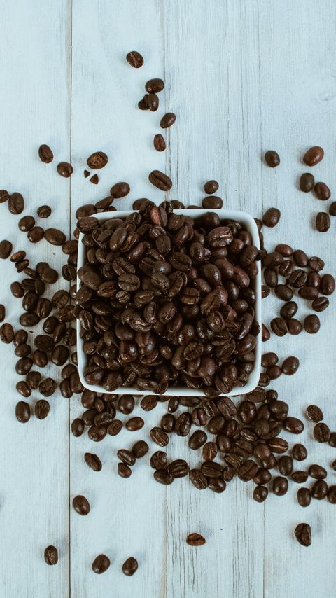 Download wallpaper 2160x3840 coffee beans, coffee, bowl samsung galaxy s4, s5, note, sony xperia z, z1, z2, z3, htc one, lenovo vibe hd background