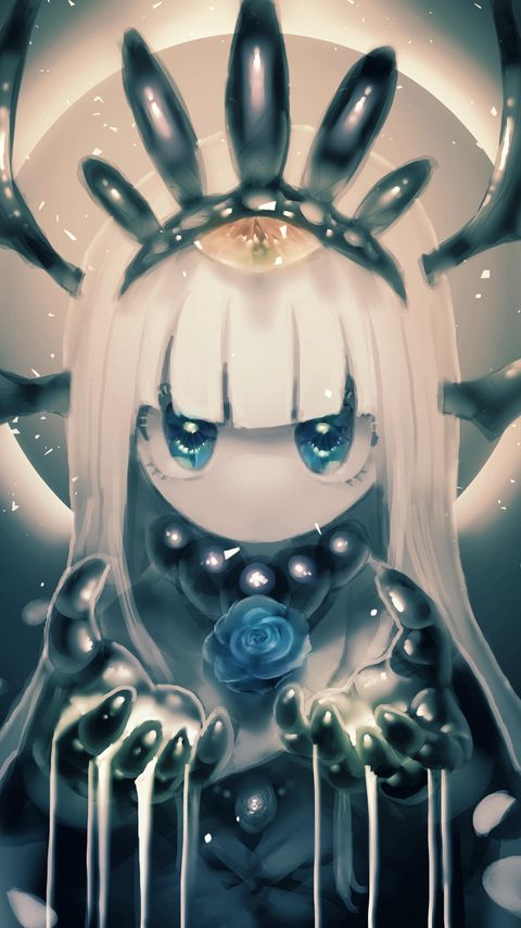 Download wallpaper 2160x3840 demon, girl, glance, anime, art samsung galaxy s4, s5, note, sony xperia z, z1, z2, z3, htc one, lenovo vibe hd background