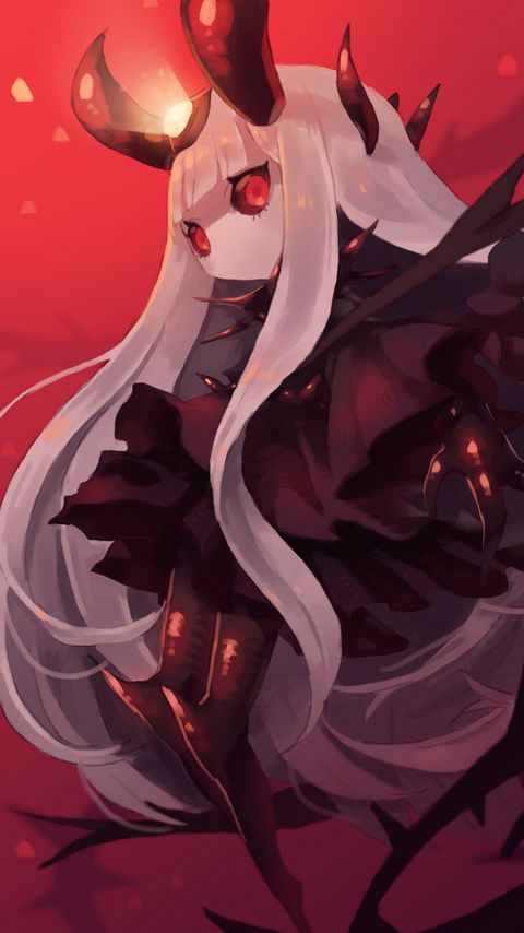 Download wallpaper 2160x3840 demon, horns, glance, anime, art samsung galaxy s4, s5, note, sony xperia z, z1, z2, z3, htc one, lenovo vibe hd background