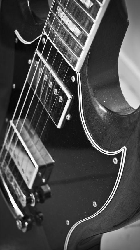 Download wallpaper 2160x3840 electric guitar, guitar, music, black and white samsung galaxy s4, s5, note, sony xperia z, z1, z2, z3, htc one, lenovo vibe hd background