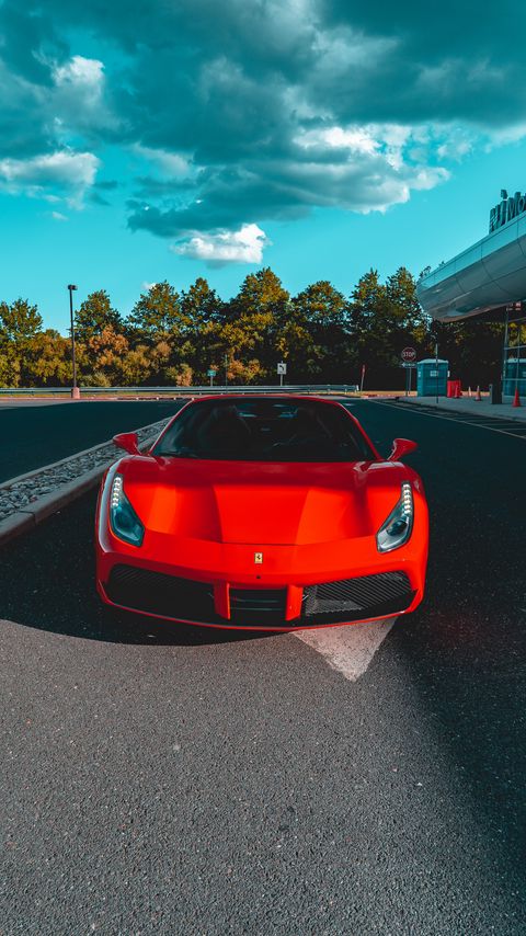 Download wallpaper 2160x3840 ferrari, car, red, parking samsung galaxy s4, s5, note, sony xperia z, z1, z2, z3, htc one, lenovo vibe hd background