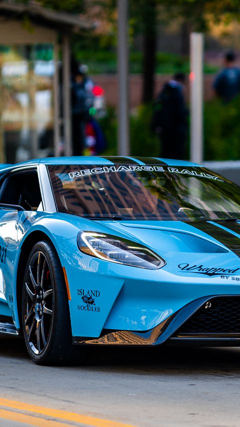 Download wallpaper 2160x3840 ford gt, car, sports car, blue samsung galaxy s4, s5, note, sony xperia z, z1, z2, z3, htc one, lenovo vibe hd background