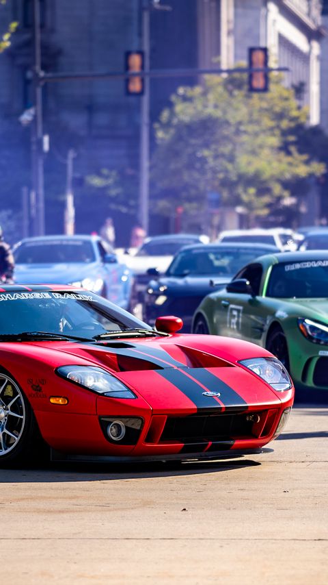 Download wallpaper 2160x3840 ford gt, ford, car, sports car, red, road samsung galaxy s4, s5, note, sony xperia z, z1, z2, z3, htc one, lenovo vibe hd background