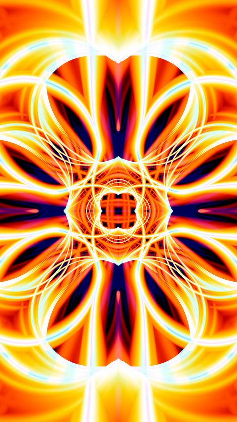 Download wallpaper 2160x3840 fractal, abstraction, lines, glow, orange samsung galaxy s4, s5, note, sony xperia z, z1, z2, z3, htc one, lenovo vibe hd background