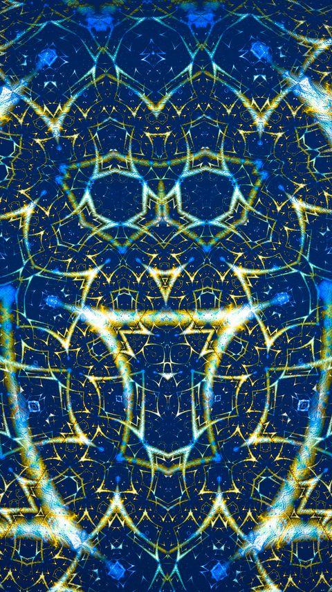 Download wallpaper 2160x3840 fractal, lines, glow, pattern, abstraction, blue samsung galaxy s4, s5, note, sony xperia z, z1, z2, z3, htc one, lenovo vibe hd background