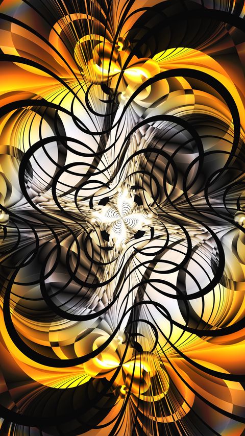 Download wallpaper 2160x3840 fractal, lines, pattern, abstraction, orange samsung galaxy s4, s5, note, sony xperia z, z1, z2, z3, htc one, lenovo vibe hd background