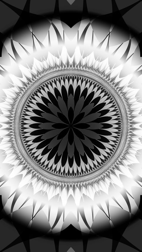 Download wallpaper 2160x3840 fractal, shapes, abstraction, black and white samsung galaxy s4, s5, note, sony xperia z, z1, z2, z3, htc one, lenovo vibe hd background