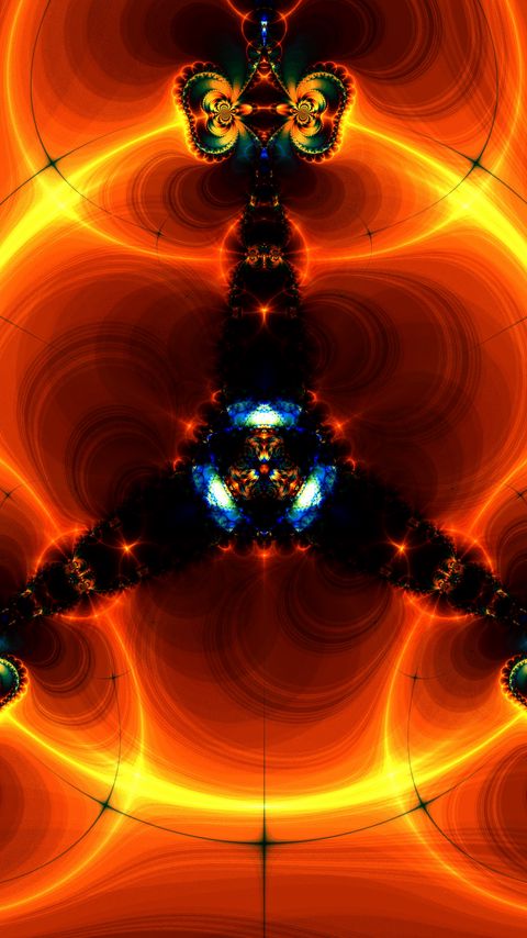 Download wallpaper 2160x3840 fractal, shapes, glow, orange, abstraction samsung galaxy s4, s5, note, sony xperia z, z1, z2, z3, htc one, lenovo vibe hd background