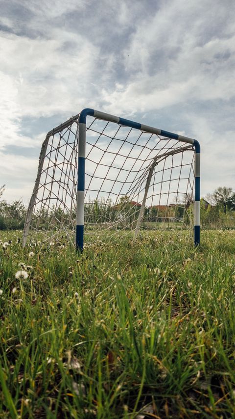 Download wallpaper 2160x3840 gate, net, field, grass, football, sport samsung galaxy s4, s5, note, sony xperia z, z1, z2, z3, htc one, lenovo vibe hd background