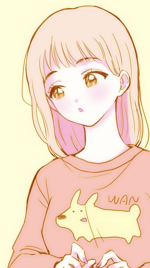 Download wallpaper 2160x3840 girl, glance, sweater, anime, art, cartoon samsung galaxy s4, s5, note, sony xperia z, z1, z2, z3, htc one, lenovo vibe hd background