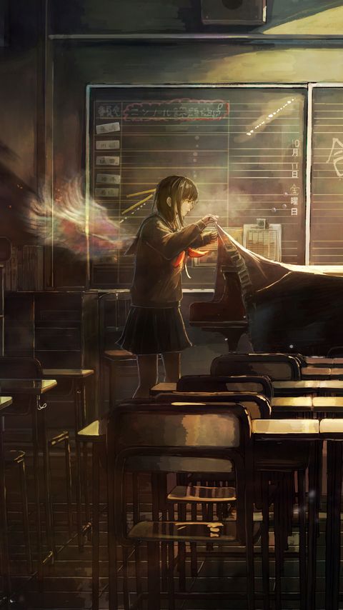 Download wallpaper 2160x3840 girl, wings, school, anime, art samsung galaxy s4, s5, note, sony xperia z, z1, z2, z3, htc one, lenovo vibe hd background